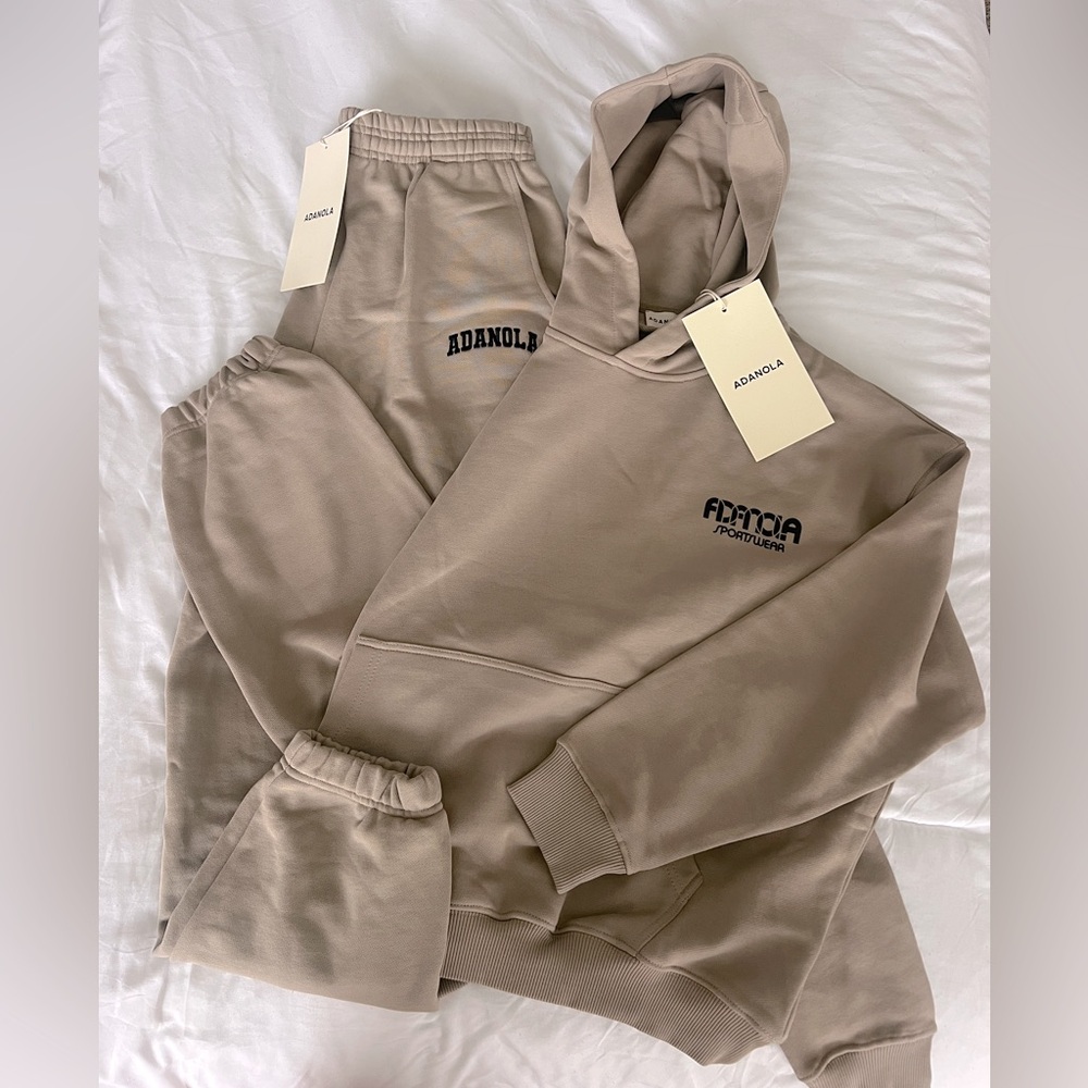 Beige Adanola Sportswear Sweat Set